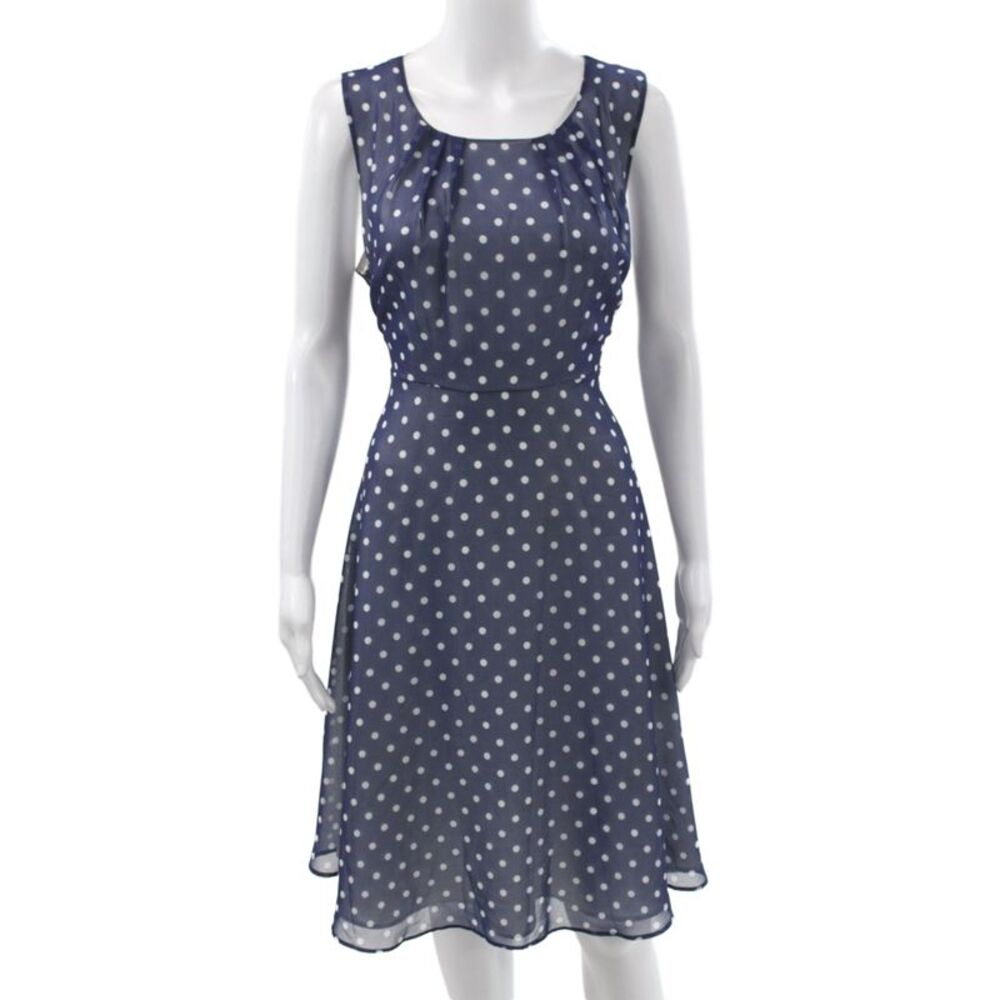 Pietro Brunelli Women Blue Polka Dot Maternity A-Line Sleeveless Dress Size M
